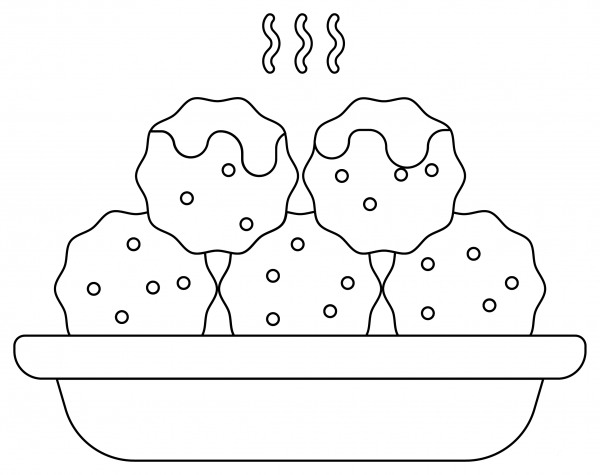 Meatball coloring page image