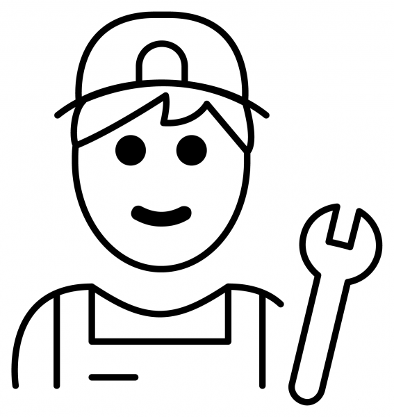 Mechanic Emoji coloring page image