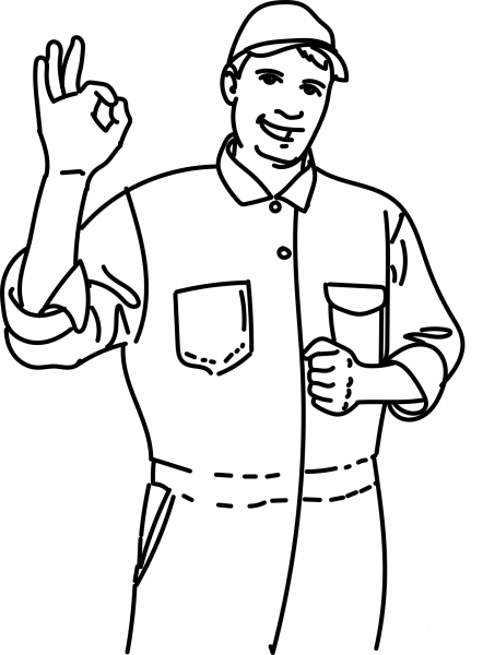 Mechanical coloring page image