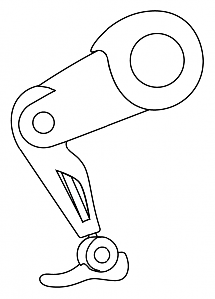 Mechanical Leg Emoji coloring page image
