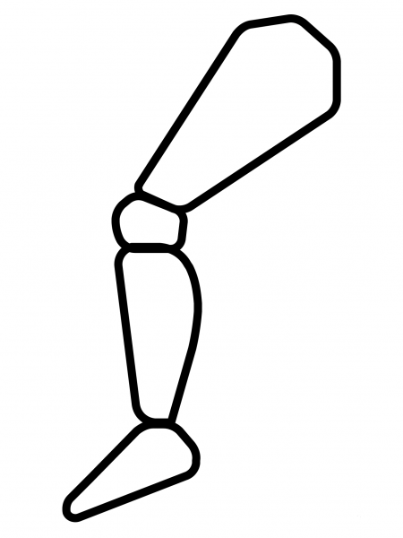 Mechanical Leg Emoji coloring page image