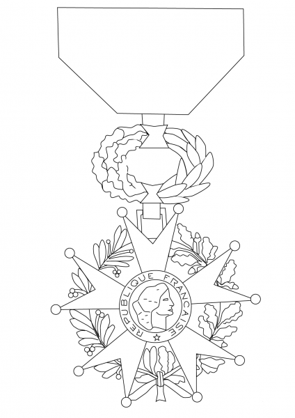 Medal of The Legion of Honor coloring page image