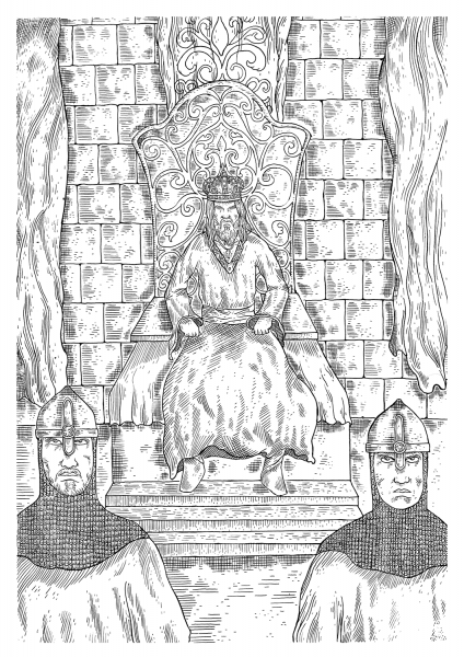 Medieval King coloring page image