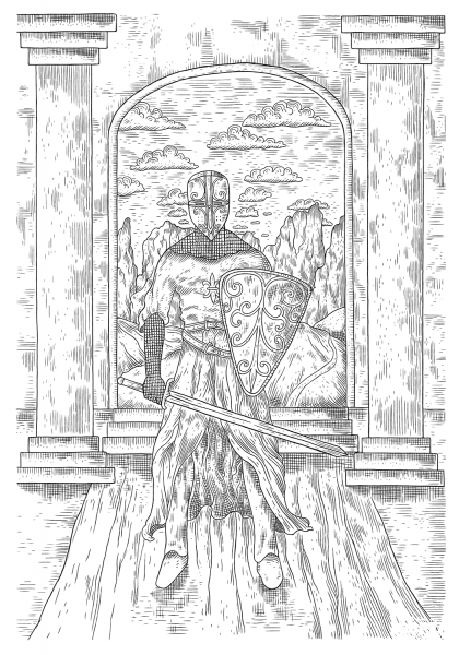 Medieval Knight coloring page image