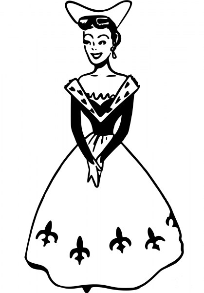 Medieval Maiden coloring page image