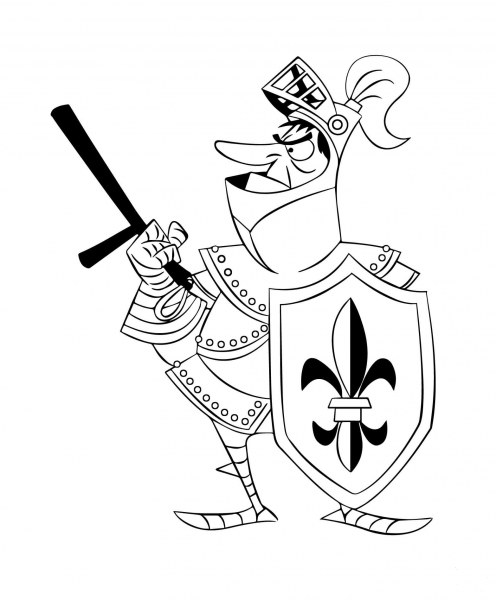 Medieval Police coloring page image