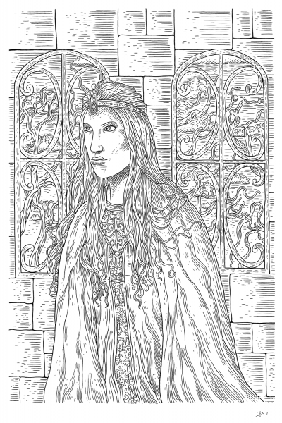Medieval Princess coloring page image