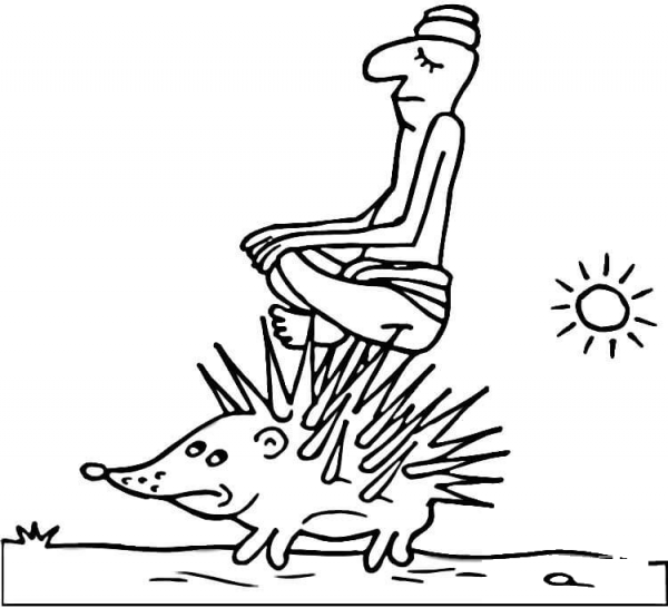 Meditation is Tough  coloring page image