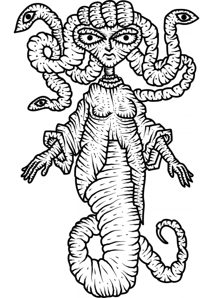 Medusa coloring page image