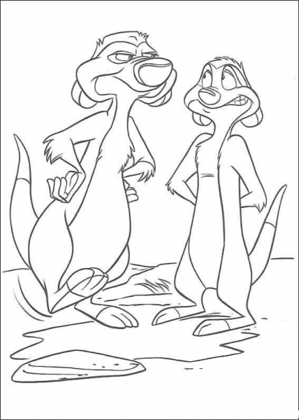 Meerkats coloring page image