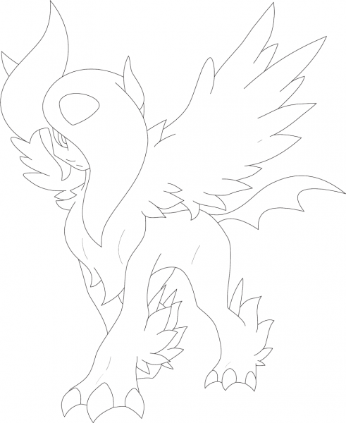 Mega Absol coloring page image