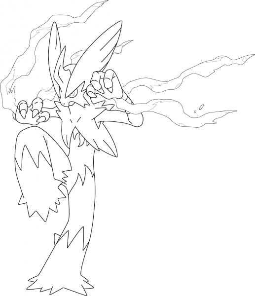Mega Blaziken Pokemon coloring page image