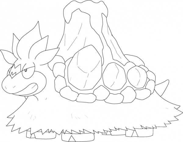 Mega Camerupt Pokemon coloring page image