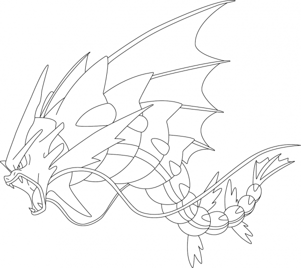 Mega Gyarados Pokemon coloring page image