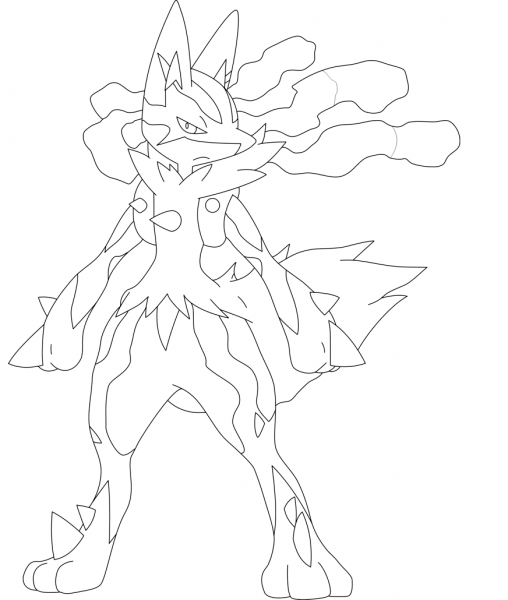 Mega Lucario coloring page image