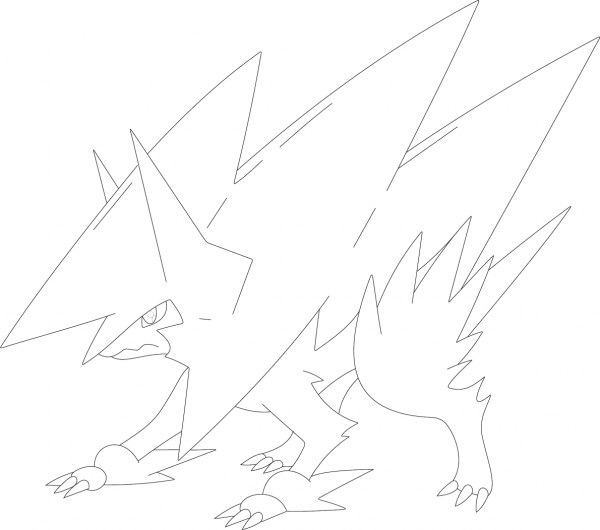 Mega Manectric coloring page image