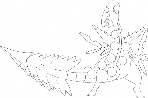 Mega Sceptile Pokemon coloring page image