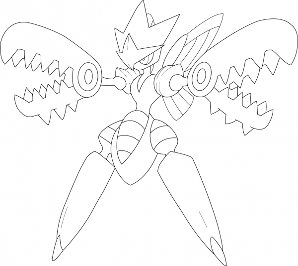 Mega Scizor Pokemon coloring page image