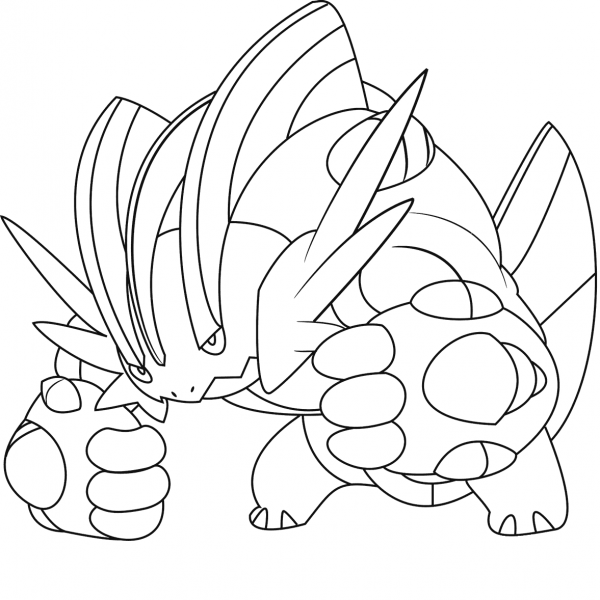 Mega Swampert Pokemon coloring page image