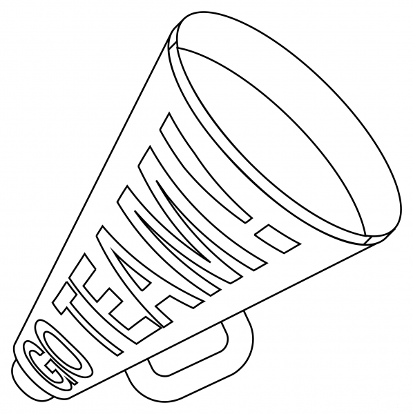Megaphone coloring page image