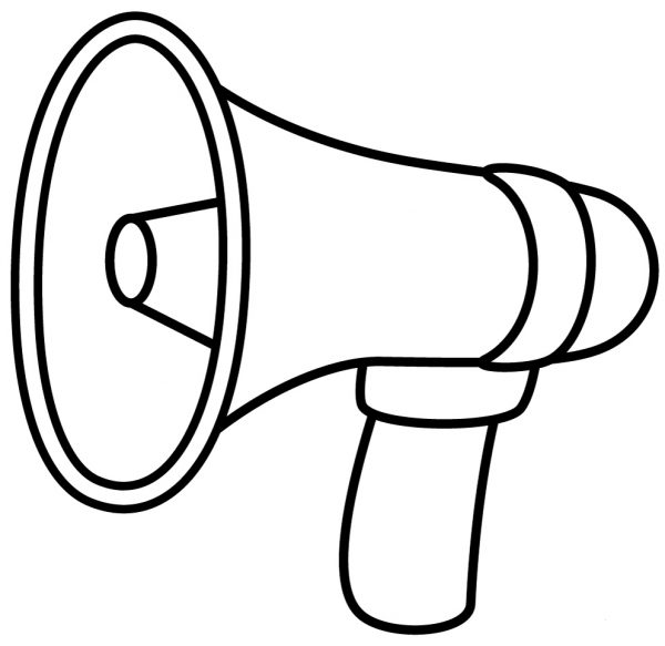 Megaphone coloring page image