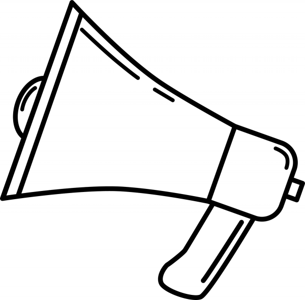 Megaphone coloring page image