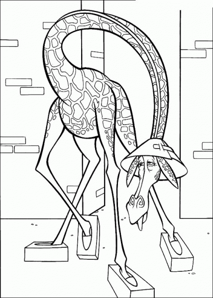 Melman Mankiewicz is Washing The Floor  coloring page image