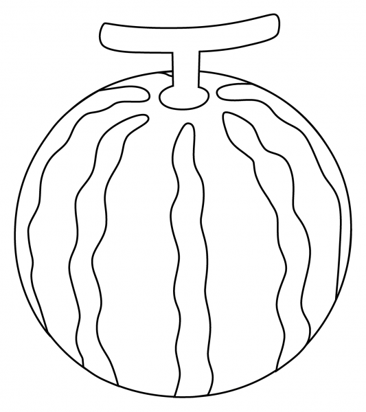 Melon Emoji coloring page image