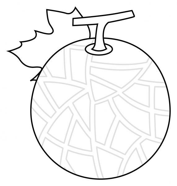 Melon Emoji coloring page image