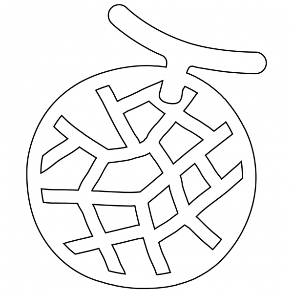 Melon Emoji coloring page image
