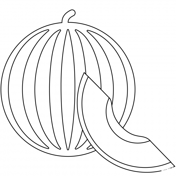 Melon Emoji coloring page image