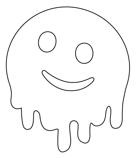 Melting Face Emoji coloring page image