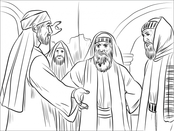 Members of Synagogue Argued with Stephen coloring page image