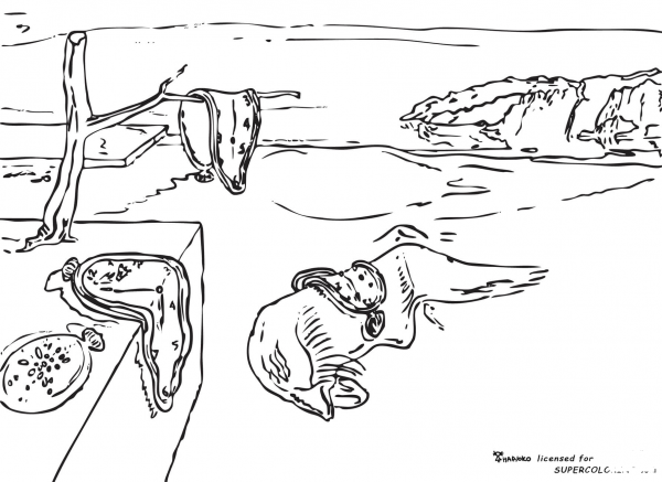 Memory By Salvador Dali  coloring page image