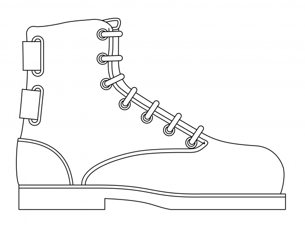 Men Boot coloring page image