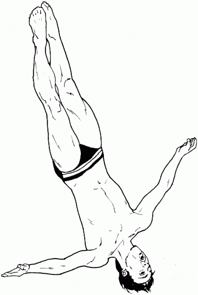 Men Diving coloring page image