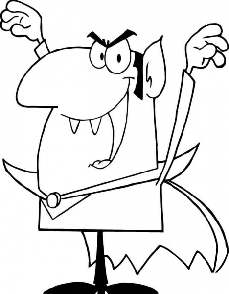 Menacing Dracula coloring page image