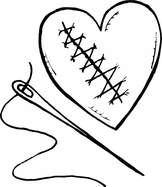 Mending a Broken Heart coloring page image