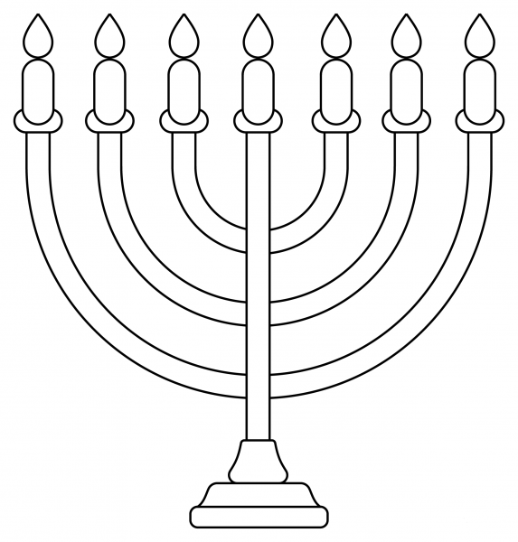 Menorah coloring page image
