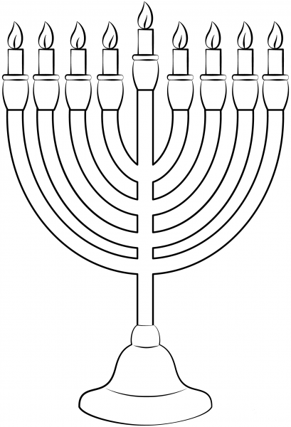 Menorah coloring page image