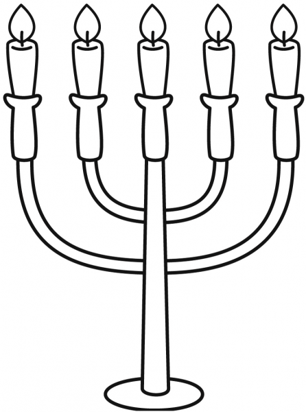 Menorah coloring page image