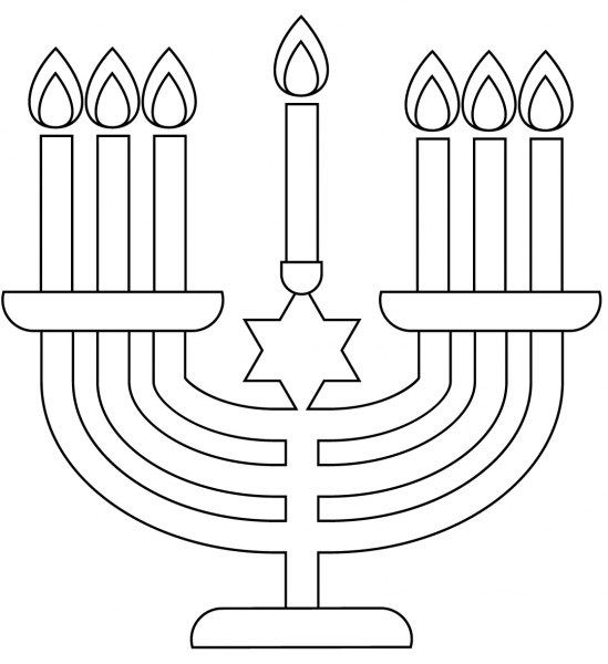 Menorah coloring page image