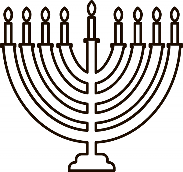 Menorah coloring page image
