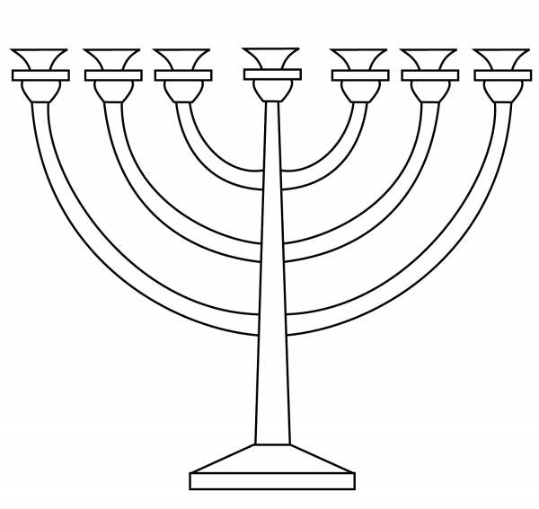 Menorah coloring page image