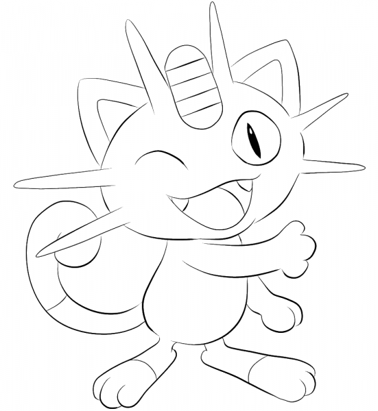 Meowth coloring page image