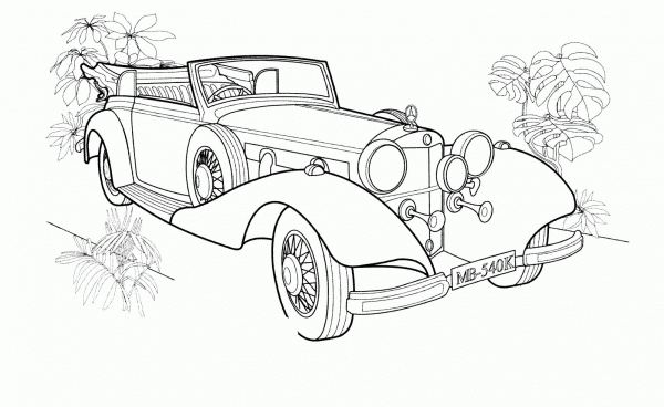 Mercedes 540k  coloring page image
