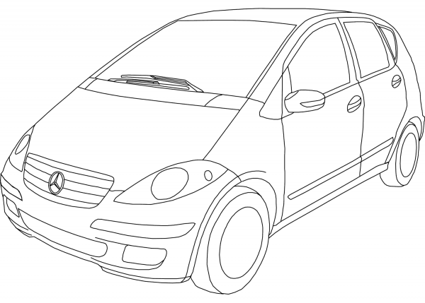 Mercedes A Class coloring page image