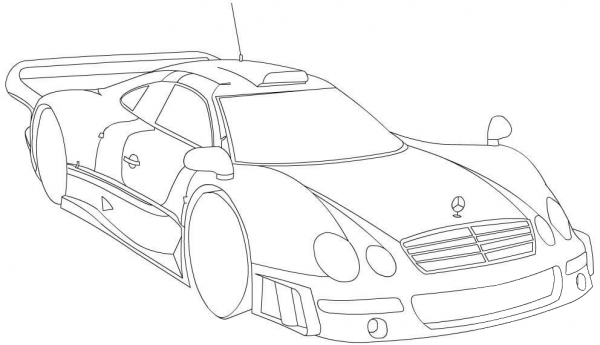 Mercedes-Benz CLK GTR coloring page image