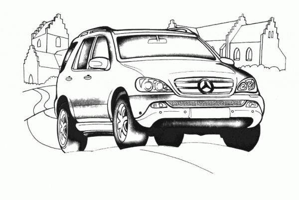 Mercedes Benz M Class  coloring page image