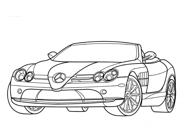 Mercedes-Benz SLR McLaren coloring page image